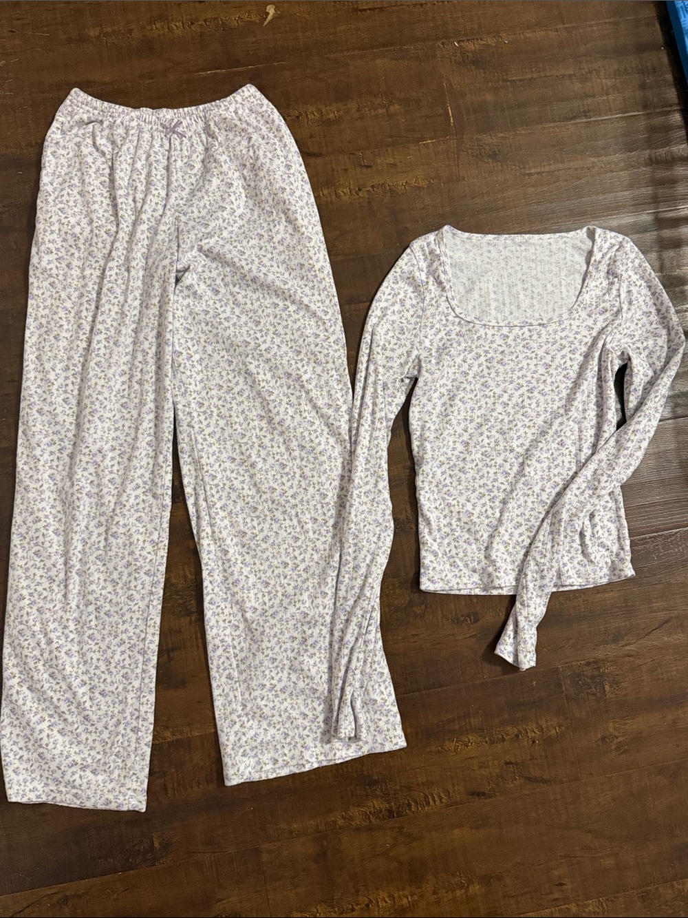 Lavender Floral Long Sleeve Pajama Set